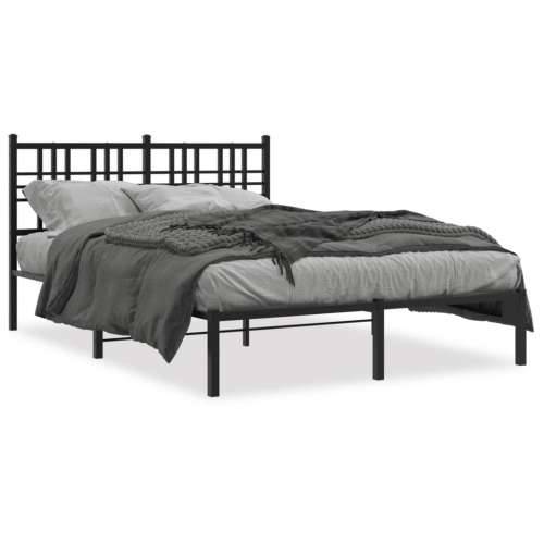 Metalni okvir za krevet s uzglavljem crni 120x200 cm - Crna 120 x 200 cm s uzglavljem Cijena