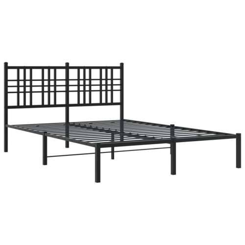 Metalni okvir za krevet s uzglavljem crni 120x200 cm - Crna 120 x 200 cm s uzglavljem Cijena