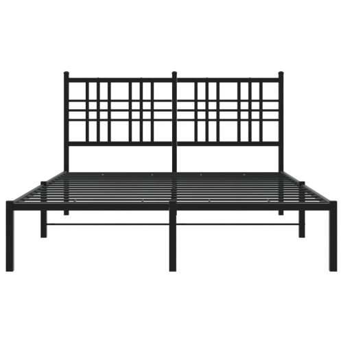 Metalni okvir za krevet s uzglavljem crni 120x200 cm - Crna 120 x 200 cm s uzglavljem Cijena