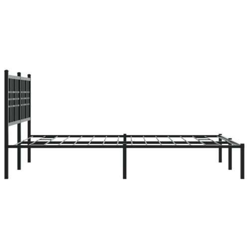 Metalni okvir za krevet s uzglavljem crni 120x200 cm - Crna 120 x 200 cm s uzglavljem Cijena