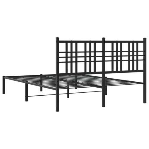Metalni okvir za krevet s uzglavljem crni 120x200 cm - Crna 120 x 200 cm s uzglavljem Cijena