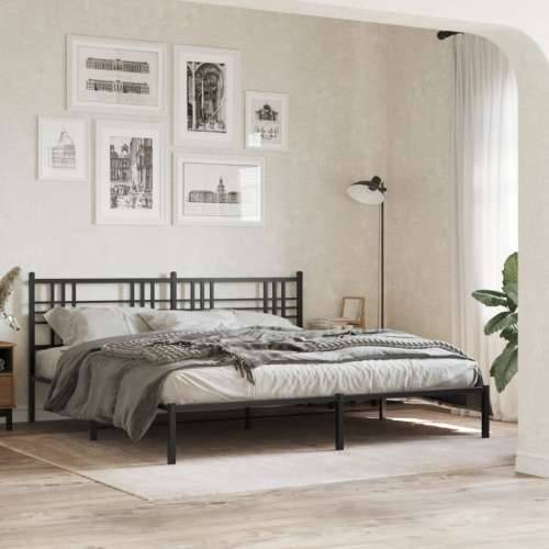 Metalni okvir za krevet s uzglavljem crni 183x213 cm Crna 183 x 213 cm s uzglavljem Cijena