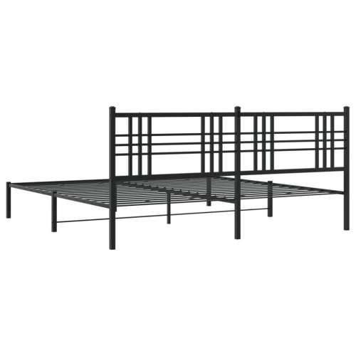 Metalni okvir za krevet s uzglavljem crni 183x213 cm Crna 183 x 213 cm s uzglavljem Cijena