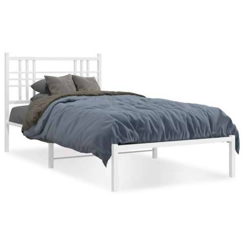 Metalni okvir za krevet s uzglavljem bijeli 107x203 cm Bijela 107 x 203 cm s uzglavljem Cijena