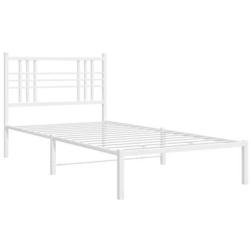Metalni okvir za krevet s uzglavljem bijeli 107x203 cm Bijela 107 x 203 cm s uzglavljem Cijena