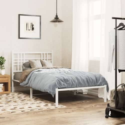 Metalni okvir za krevet s uzglavljem bijeli 107x203 cm Bijela 107 x 203 cm s uzglavljem Cijena
