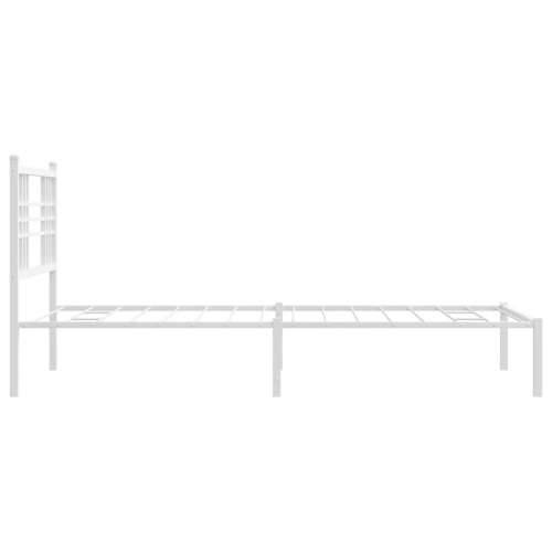 Metalni okvir za krevet s uzglavljem bijeli 107x203 cm Bijela 107 x 203 cm s uzglavljem Cijena