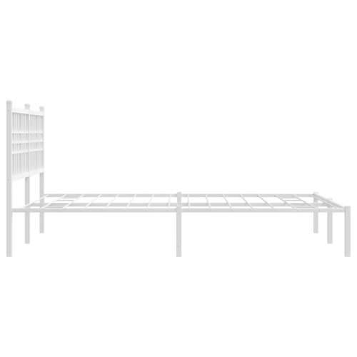 Metalni okvir za krevet s uzglavljem bijeli 140 x 200 cm - Bijela 140 x 200 cm s uzglavljem Cijena