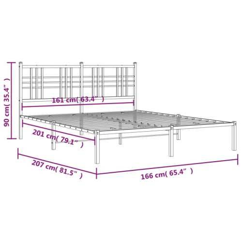 Metalni okvir za krevet s uzglavljem bijeli 160x200 cm Bijela 160 x 200 cm s uzglavljem Cijena