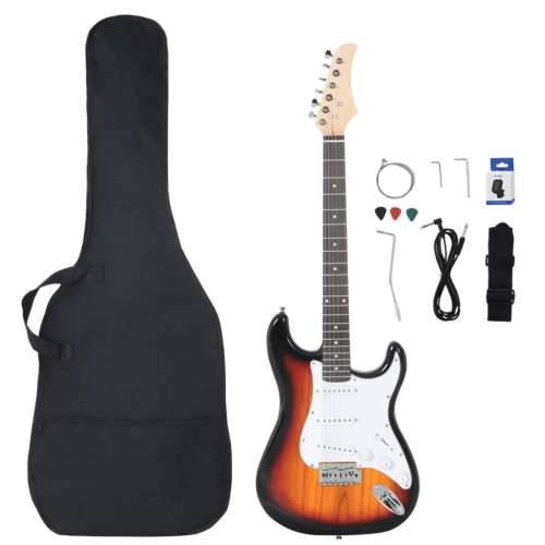 Električna gitara za početnike s torbom smeđe-bijele 4/4 39 ” Cijena