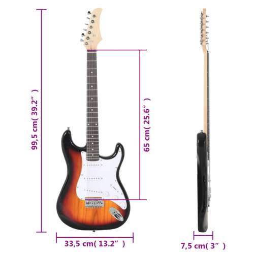 Električna gitara za početnike s torbom smeđe-bijele 4/4 39 ” Cijena