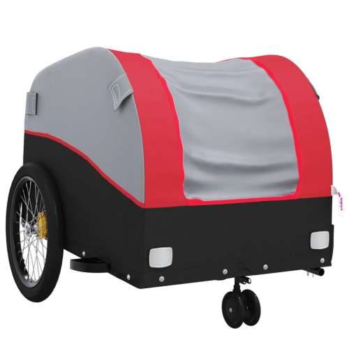Prikolica za bicikl crno-crvena 30 kg željezna - Crvena 52 x 123 x 53 cm Cijena