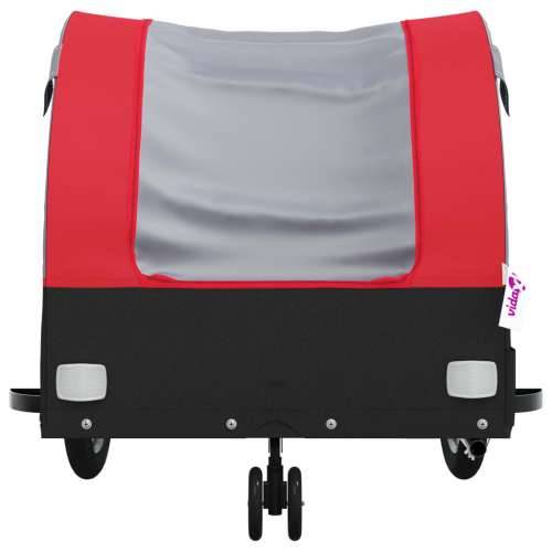 Prikolica za bicikl crno-crvena 30 kg željezna - Crvena 52 x 123 x 53 cm Cijena
