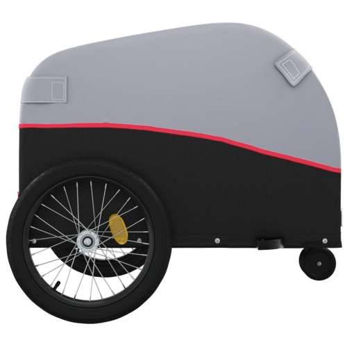 Prikolica za bicikl crno-crvena 30 kg željezna - Crvena 52 x 123 x 53 cm Cijena