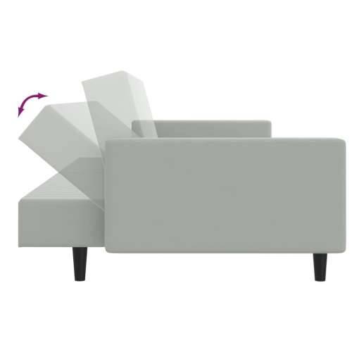 2-dijelni set sofa svjetlosivi baršunasti - Svjetlosiva S naslonom za ruke Cijena