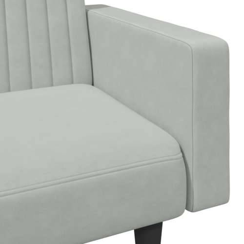 2-dijelni set sofa svjetlosivi baršunasti - Svjetlosiva S naslonom za ruke Cijena