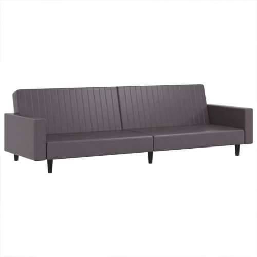 2-dijelni set sofa sivi od umjetne kože - Siva S naslonom za ruke Cijena