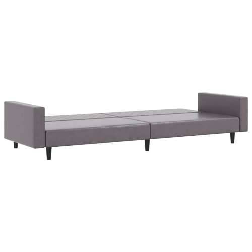 2-dijelni set sofa sivi od umjetne kože - Siva S naslonom za ruke Cijena