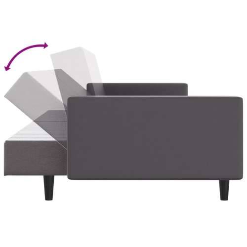 2-dijelni set sofa sivi od umjetne kože - Siva S naslonom za ruke Cijena