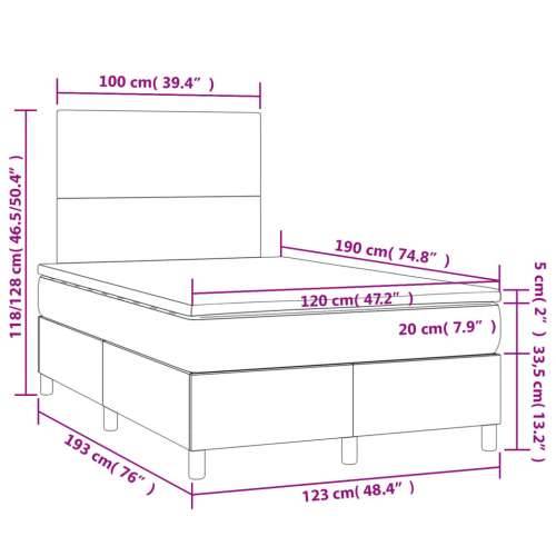 Krevet box spring s madracem crni 120 x 190 cm od tkanine - Crna 120 x 190 cm Gladak dizajn Cijena