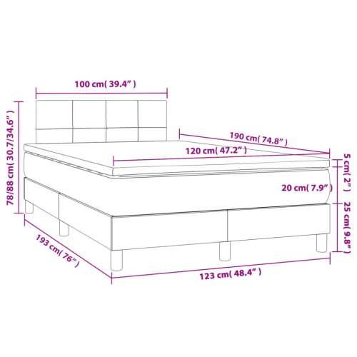 Krevet box spring s madracem LED crni 120 x 190 cm od tkanine - Crna 120 x 190 cm Blok s kvadratima Cijena