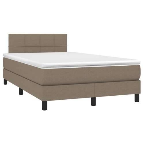 Krevet s oprugama i madracem LED smeđesivi 120x190cm od tkanine - Sivo-smeđa 120 x 190 cm Blok s kvadratima Cijena