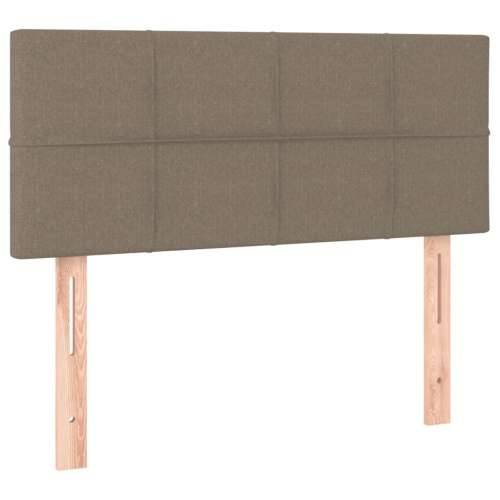 Krevet s oprugama i madracem LED smeđesivi 120x190cm od tkanine - Sivo-smeđa 120 x 190 cm Blok s kvadratima Cijena