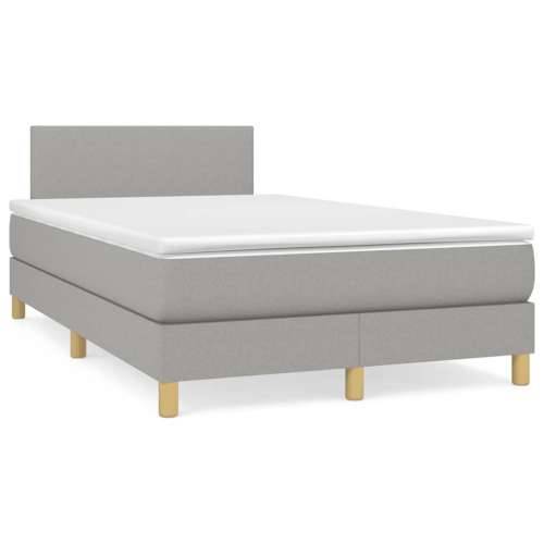Krevet s oprugama i madracem LED svjetlosivi 120x190 cm tkanina - Svjetlosiva 120 x 190 cm Gladak dizajn Cijena