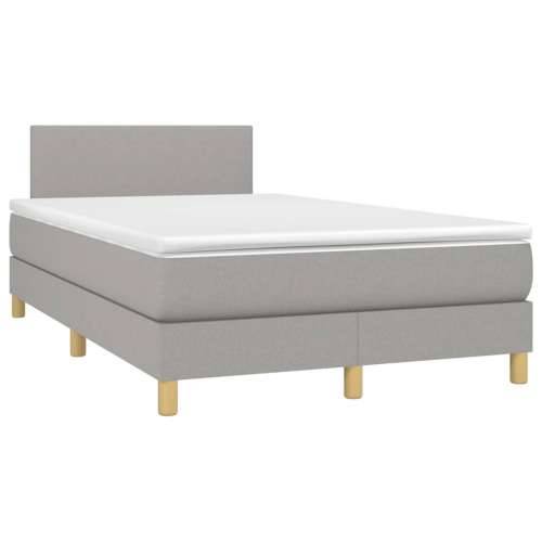 Krevet s oprugama i madracem LED svjetlosivi 120x190 cm tkanina - Svjetlosiva 120 x 190 cm Gladak dizajn Cijena