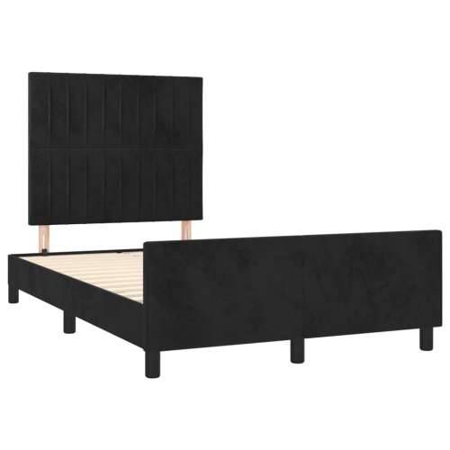 Okvir krevet bez madraca crni 120x190 cm baršunasti - Crna 120 x 190 cm Okomite pruge Cijena