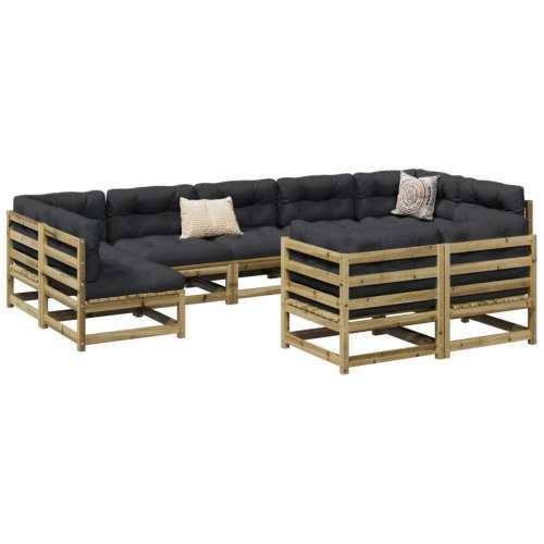 Vrtna garnitura - 9-dijelni set vrtnih sofa s jastucima od impregnirane borovine - Prirodno impregnirano s jastučićem 1 Cijena