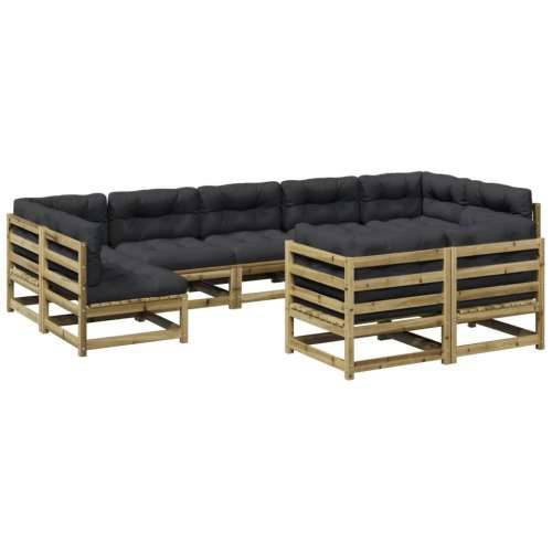 Vrtna garnitura - 9-dijelni set vrtnih sofa s jastucima od impregnirane borovine - Prirodno impregnirano s jastučićem 1 Cijena