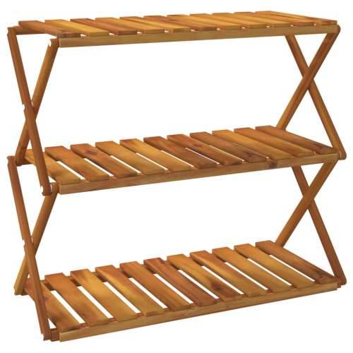 Sklopiva polica 3 razine smeđa 70x31x63 cm masivno drvo bagrema - 1 70 cm Cijena