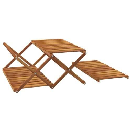 Sklopiva polica 3 razine smeđa 70x31x63 cm masivno drvo bagrema - 1 70 cm Cijena