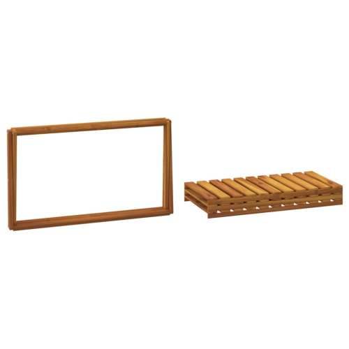 Sklopiva polica 3 razine smeđa 70x31x63 cm masivno drvo bagrema - 1 70 cm Cijena