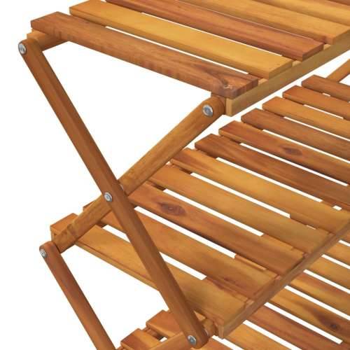 Sklopiva polica 3 razine smeđa 70x31x63 cm masivno drvo bagrema - 1 70 cm Cijena
