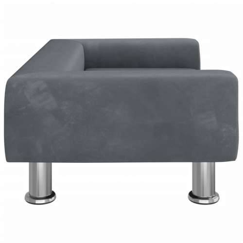 Dječja fotelja tamnosiva 70 x 45 x 26,5 cm baršunasta - Tamno siva 70 x 45 x 26.5 cm Cijena