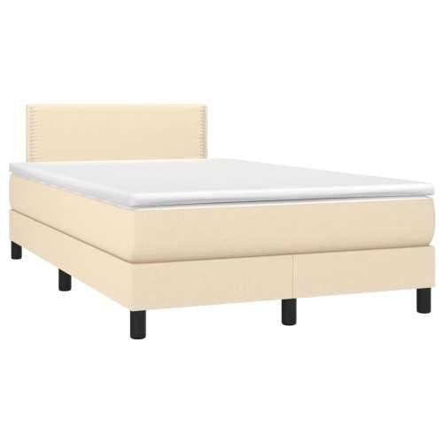 Krevet box spring s madracem krem 120 x 190 cm od tkanine - Krema 120 x 190 cm Obično s čavlima Cijena