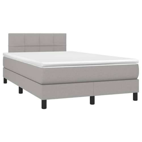 Krevet s oprugama i madracem svjetlosivi 120x190 cm od tkanine - Svjetlosiva 120 x 190 cm Blok s kvadratima Cijena