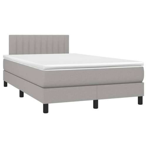 Krevet s oprugama i madracem svjetlosivi 120x190 cm od tkanine - Svjetlosiva 120 x 190 cm Okomite pruge Cijena
