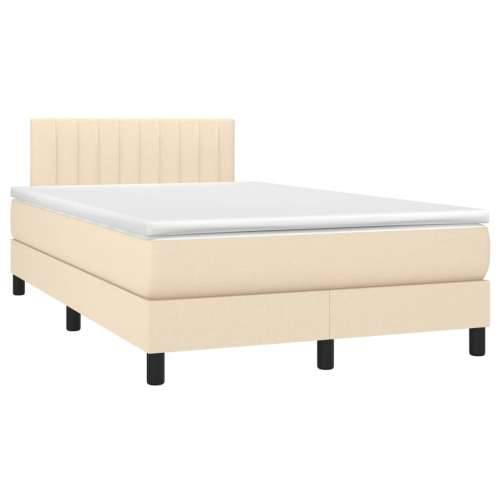 Krevet box spring s madracem krem 120 x 190 cm od tkanine - Krema 120 x 190 cm Okomite pruge Cijena