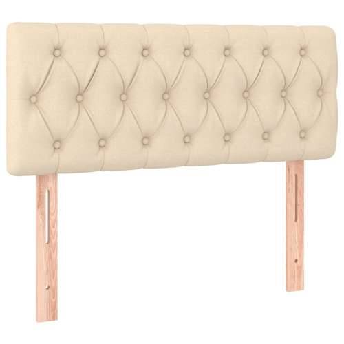 Krevet box spring s madracem krem 120 x 190 cm od tkanine - Krema 120 x 190 cm Dizajn s gumbima Cijena