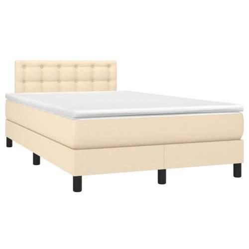 Krevet box spring s madracem krem 120 x 190 cm od tkanine - Krema 120 x 190 cm gumbi Cijena