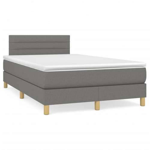 Krevet box spring s madracem tamnosivi 120 x 190 cm tkanina - Tamno siva 120 x 190 cm vodoravne pruge Cijena