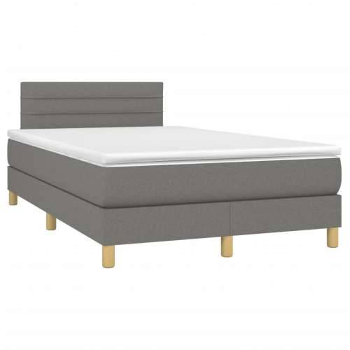 Krevet box spring s madracem tamnosivi 120 x 190 cm tkanina - Tamno siva 120 x 190 cm vodoravne pruge Cijena