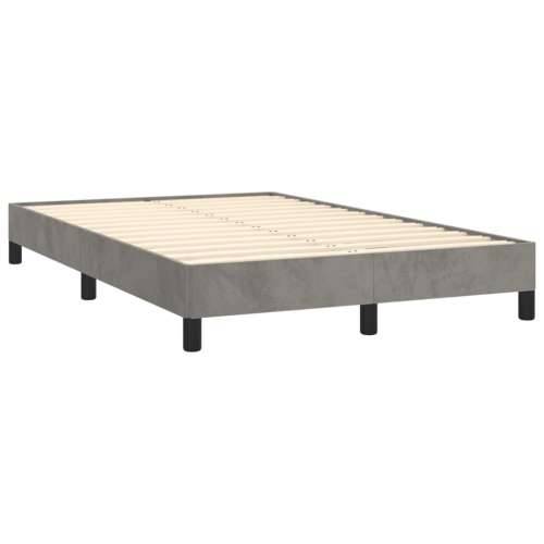 Krevet s oprugama i madracem svjetlosivi 120x190 cm baršunasti - Svjetlosiva 120 x 190 cm Gladak dizajn Cijena