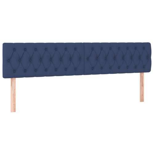 Krevet s oprugama i madracem plavi 120 x 190 cm od tkanine - Plava 120 x 190 cm Dizajn s gumbima Cijena