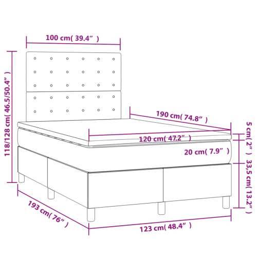 Krevet s oprugama i madracem plavi 120 x 190 cm od tkanine - Plava 120 x 190 cm gumbi Cijena