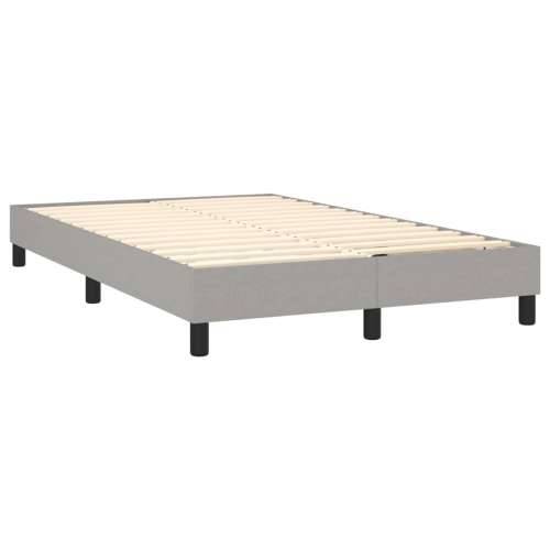 Krevet s oprugama i madracem LED svjetlosivi 120x190 cm tkanina - Svjetlosiva 120 x 190 cm Blok s kvadratima Cijena