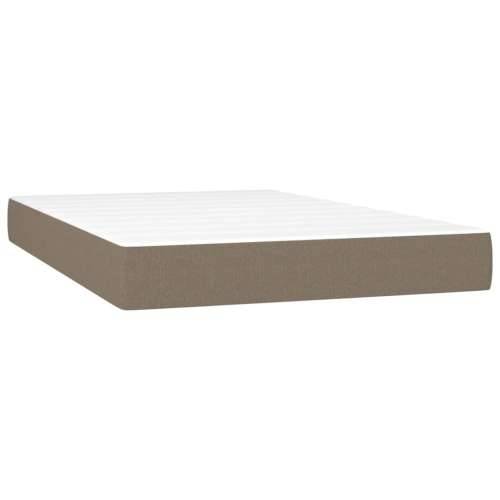 Krevet s oprugama i madracem LED smeđesivi 120x190cm od tkanine - Sivo-smeđa 120 x 190 cm Dizajn s gumbima Cijena